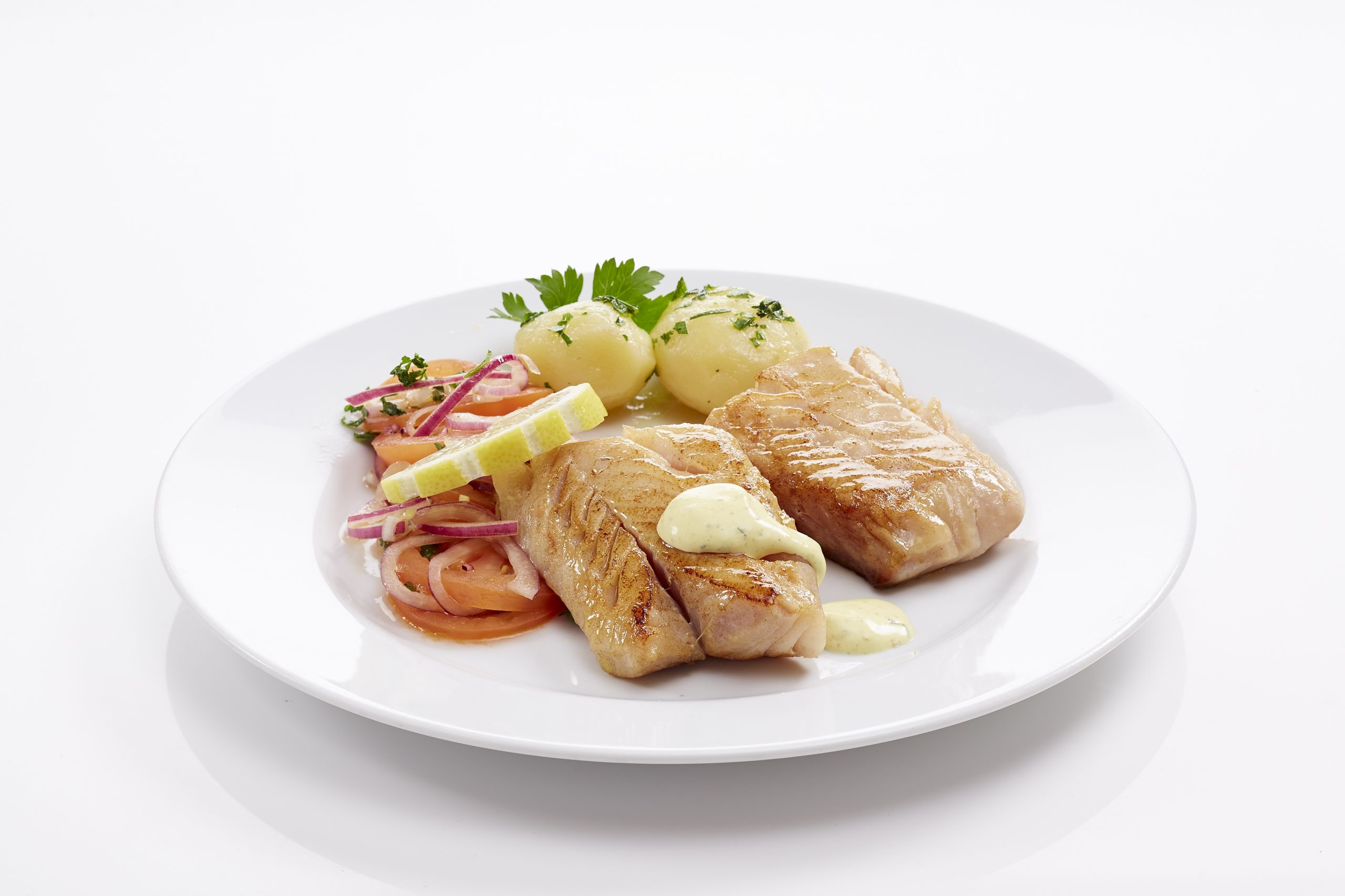 Stekt seibiff med løk